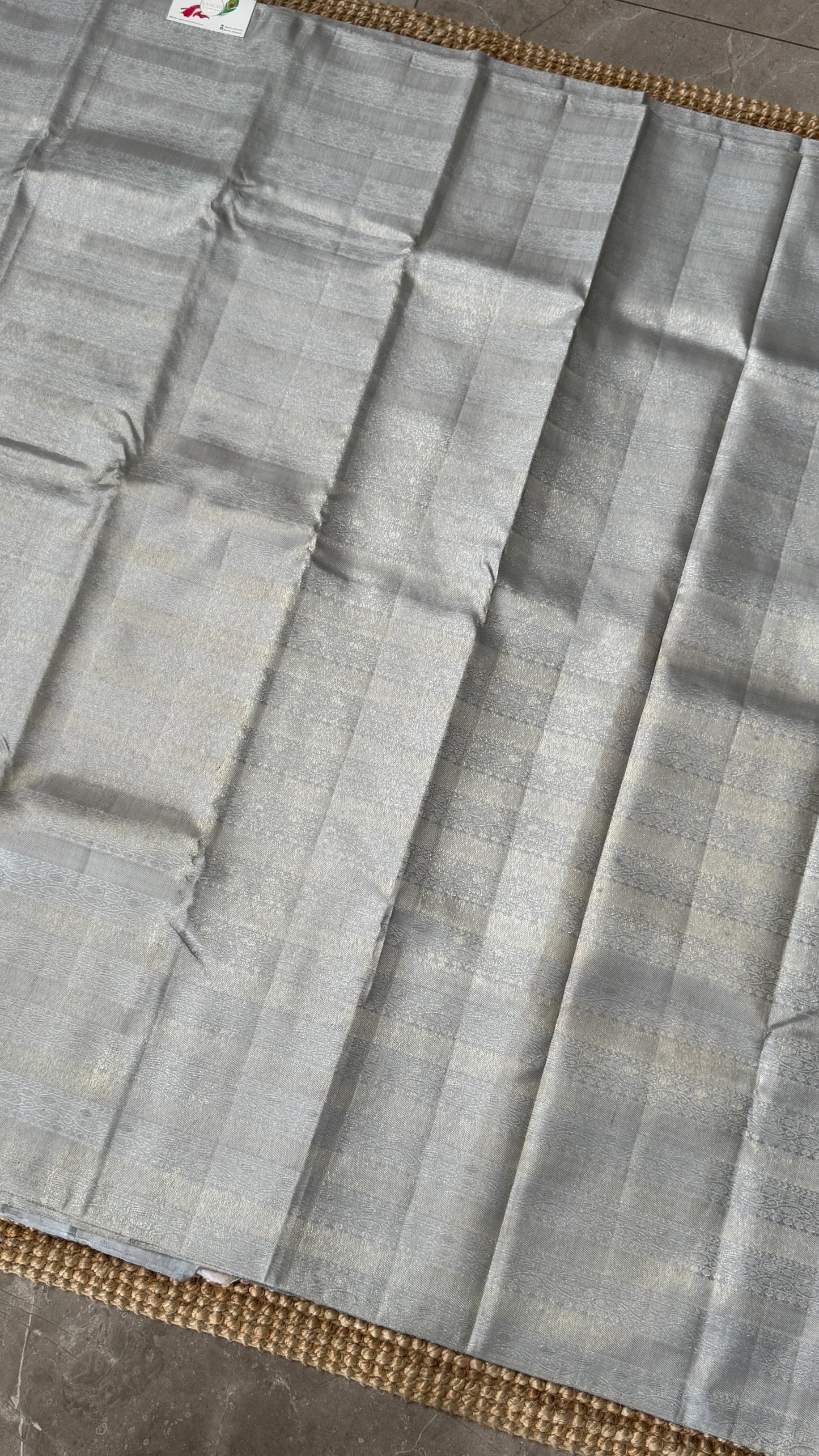 Pure Kanchivaram Silk Saree – Silver Grey