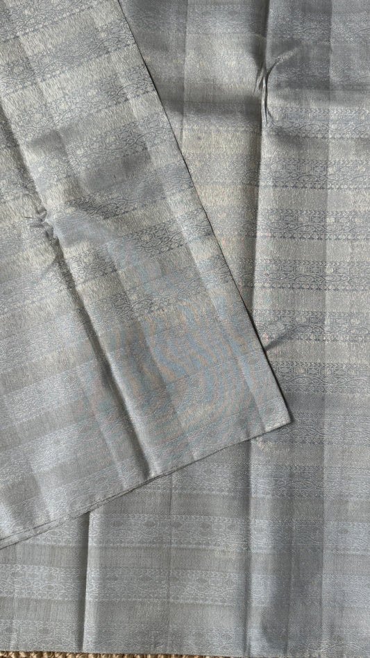 Pure Kanchivaram Silk Saree – Silver Grey