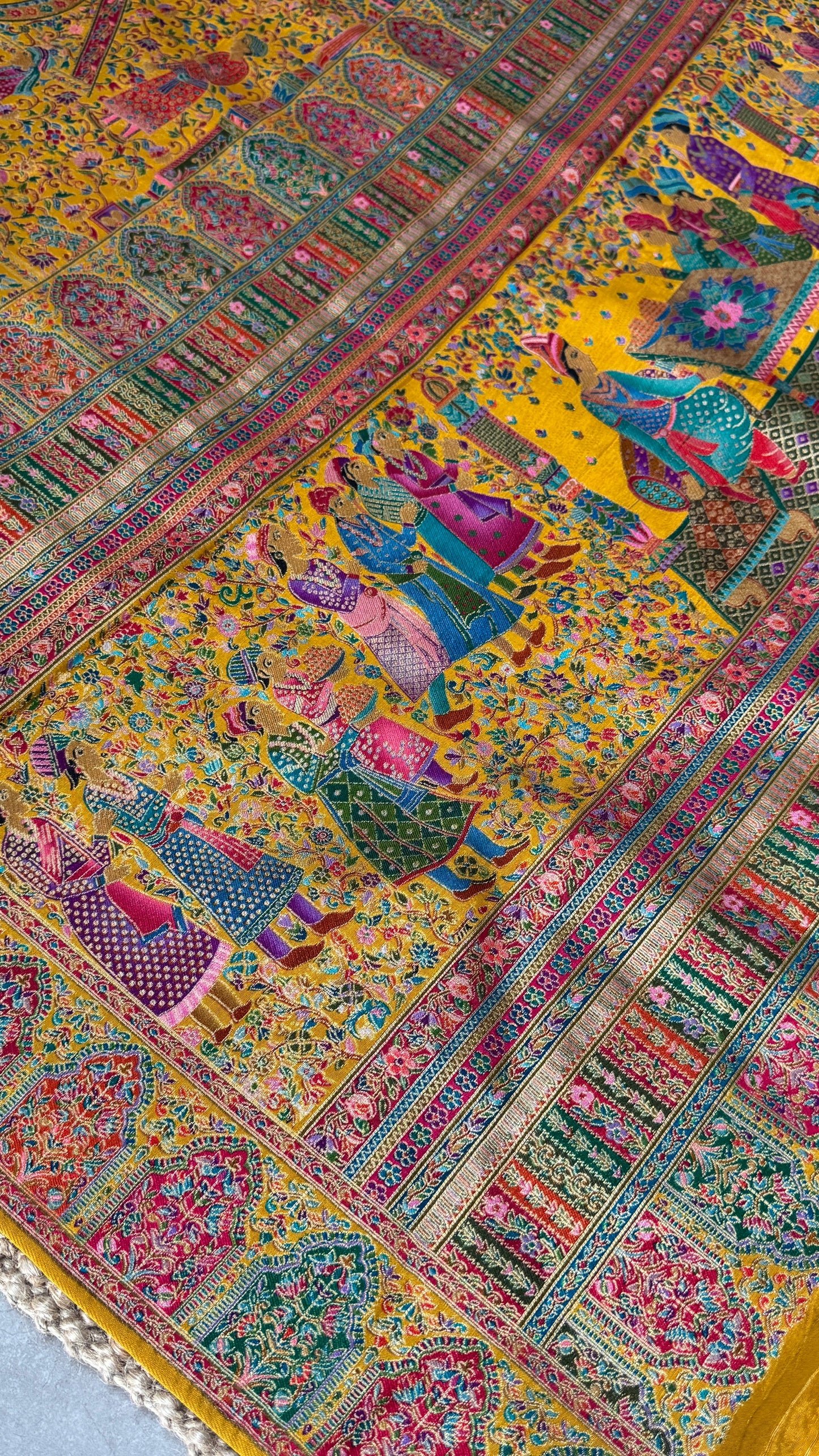 Kashmiri Pashmina Banarasi Sarees - Yellow