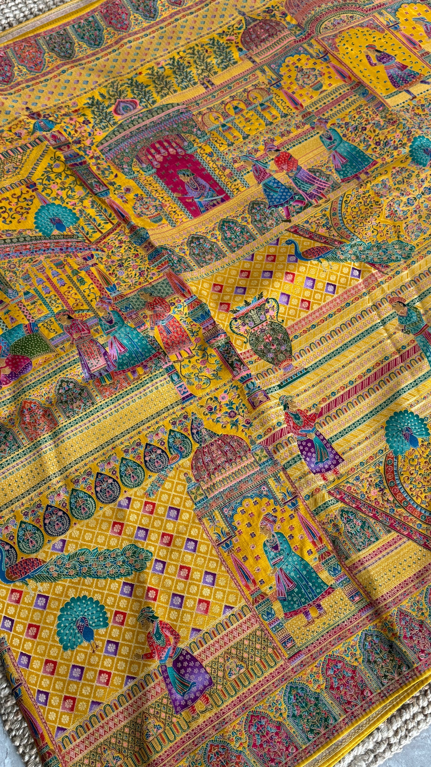 Kashmiri Pashmina Banarasi Sarees - Yellow