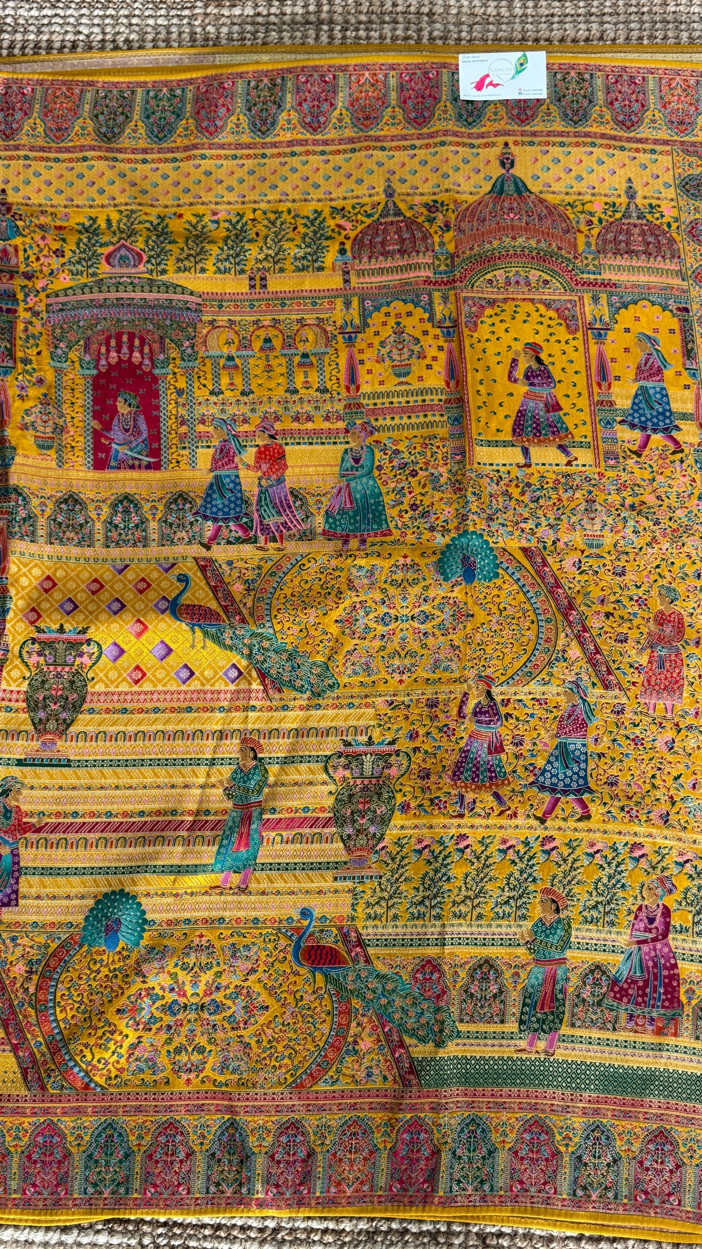 Kashmiri Pashmina Banarasi Sarees - Yellow