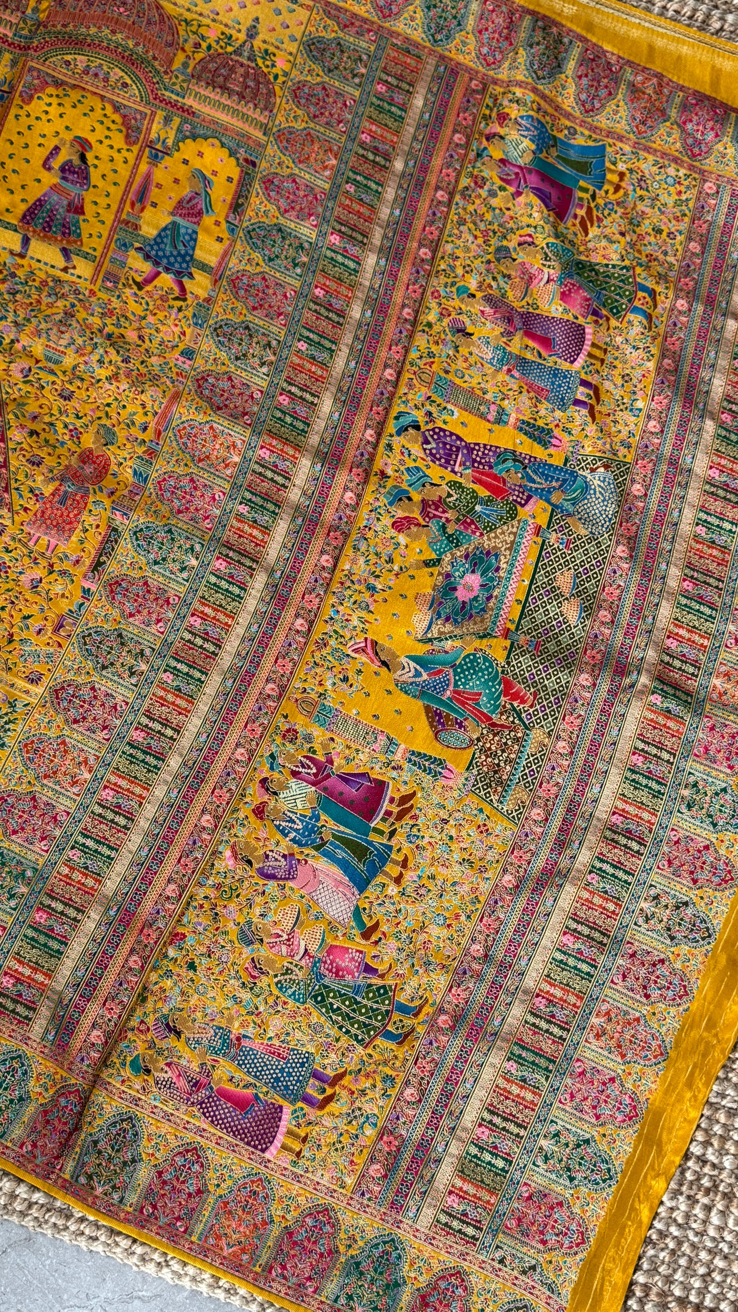 Kashmiri Pashmina Banarasi Sarees - Yellow