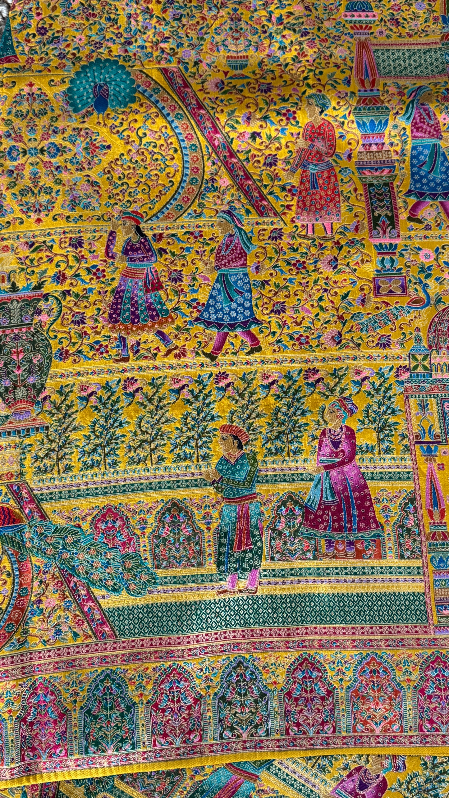 Kashmiri Pashmina Banarasi Sarees - Yellow