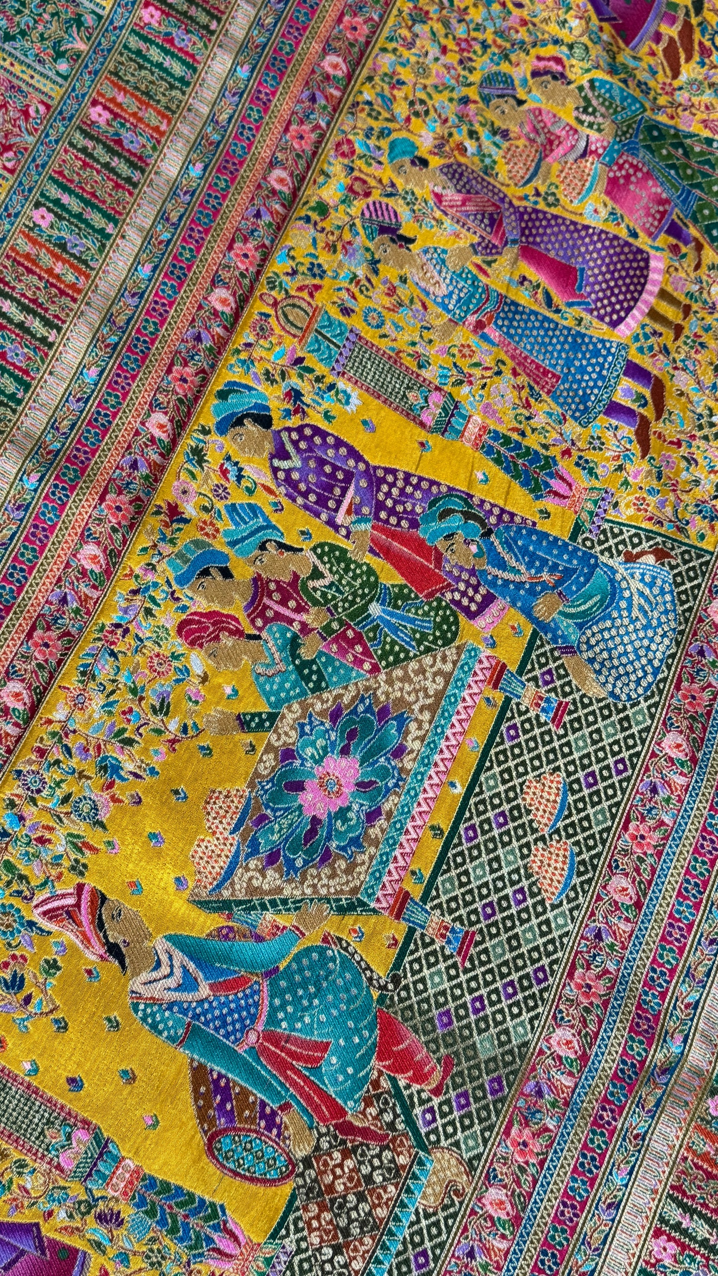 Kashmiri Pashmina Banarasi Sarees - Yellow