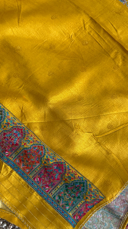 Kashmiri Pashmina Banarasi Sarees - Yellow