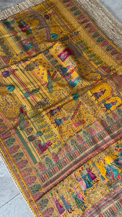 Kashmiri Pashmina Banarasi Sarees - Yellow