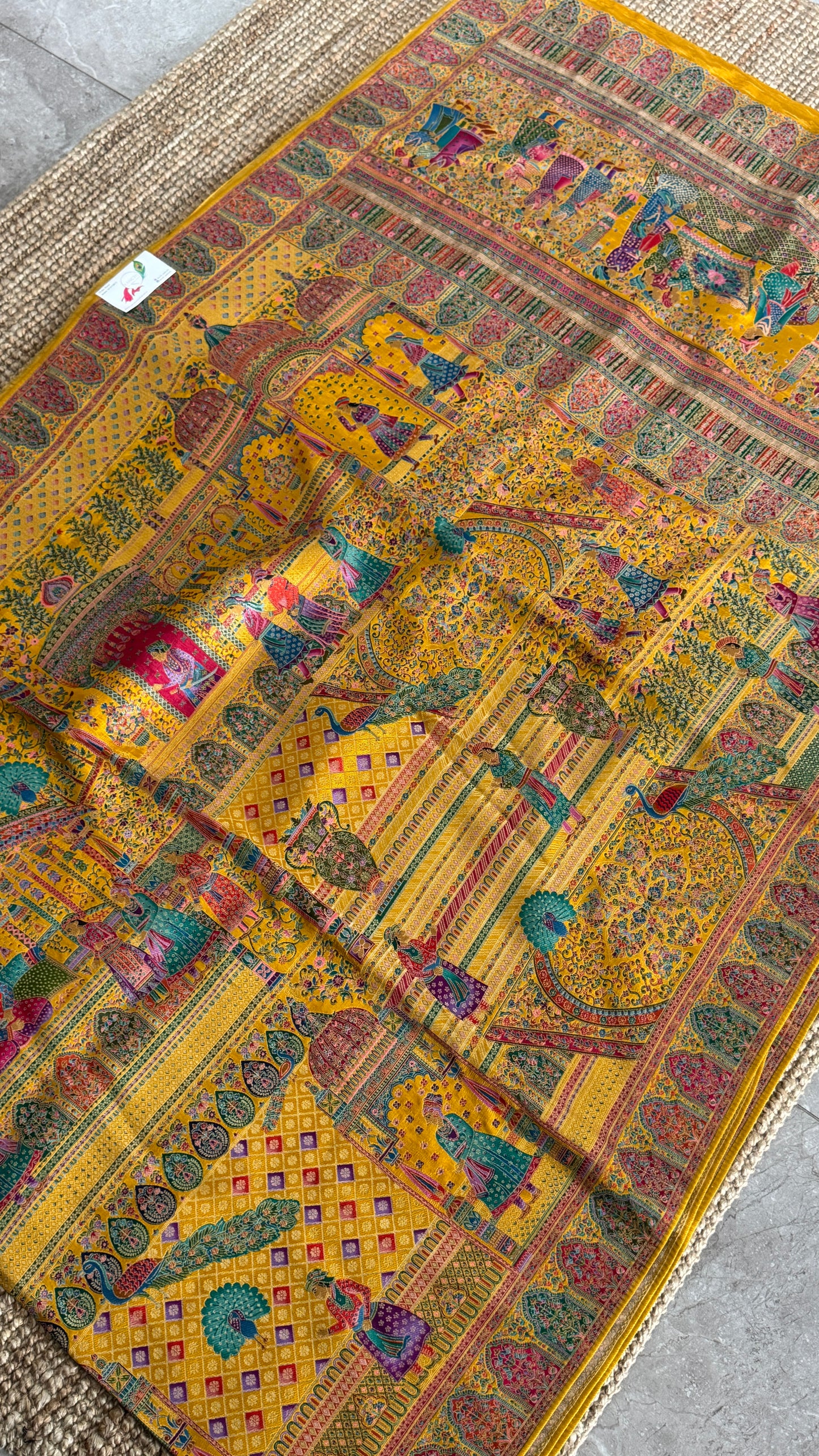 Kashmiri Pashmina Banarasi Sarees - Yellow