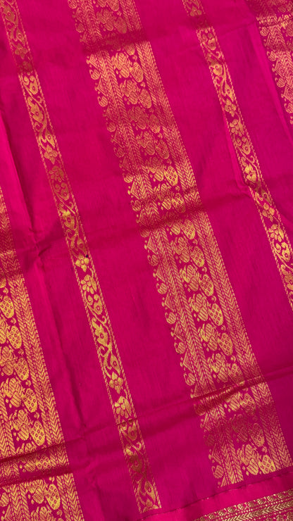Pure Hand-Woven Cotton Silk Saree - Baby Pink