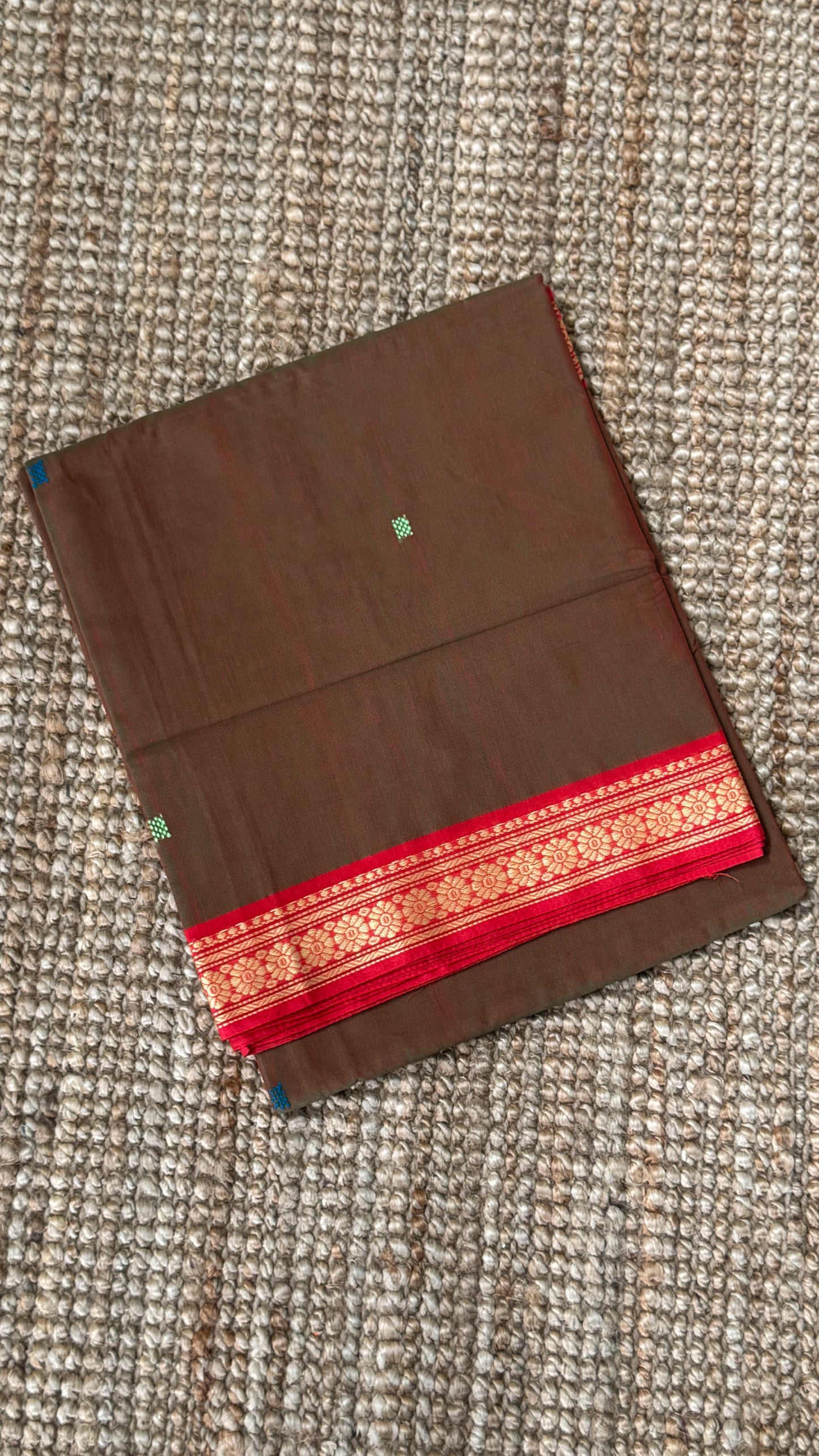 Soft Chettinad Cotton Sarees - Greenish red