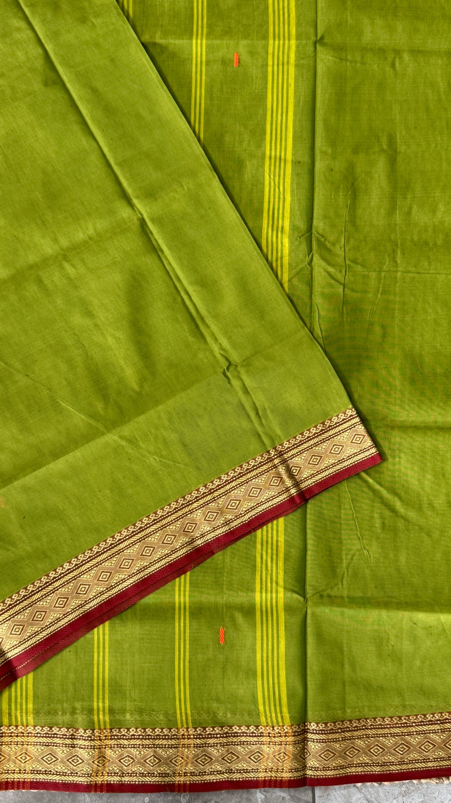 Soft Chettinad Cotton Sarees - Parrot Green