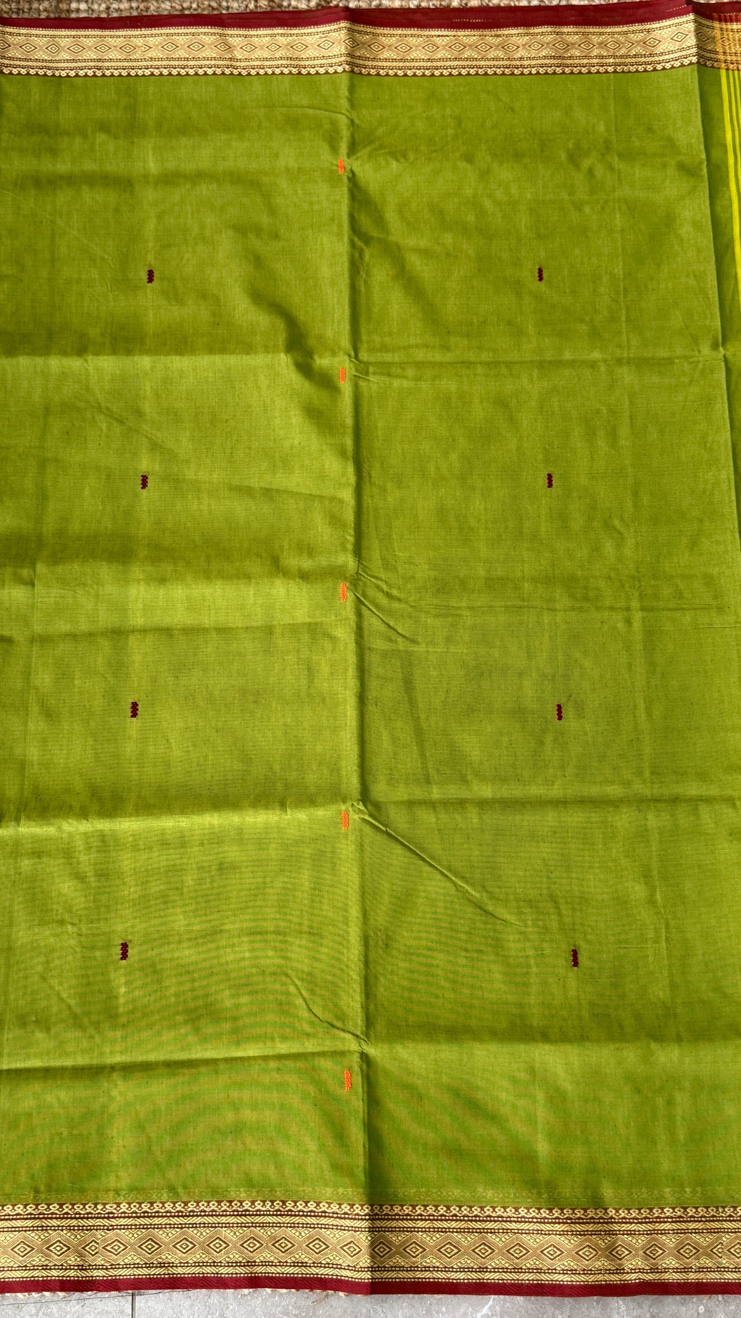 Soft Chettinad Cotton Sarees - Parrot Green