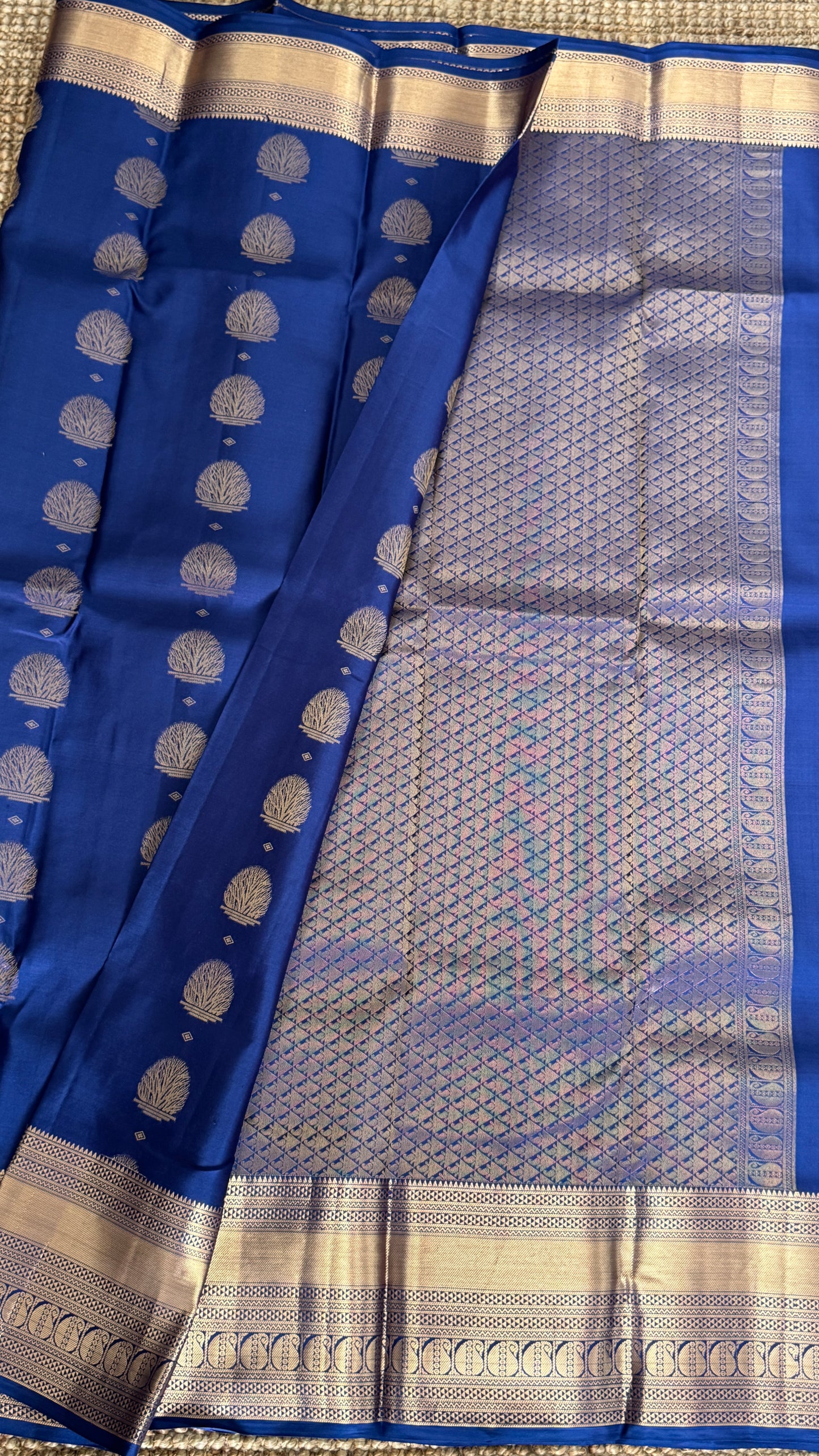 Royal Blue Pure Kanchipuram Silk Saree | Silk Mark Certified