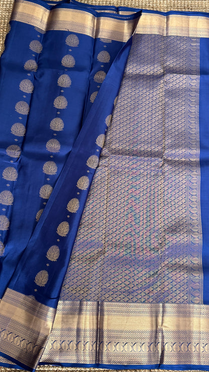 Royal Blue Pure Kanchipuram Silk Saree | Silk Mark Certified
