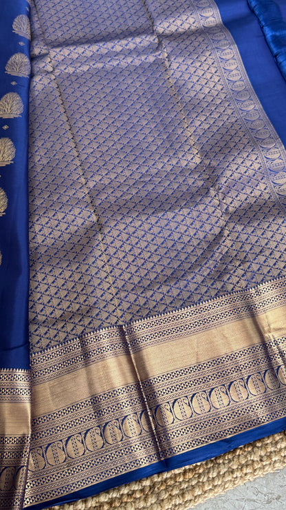 Royal Blue Pure Kanchipuram Silk Saree | Silk Mark Certified