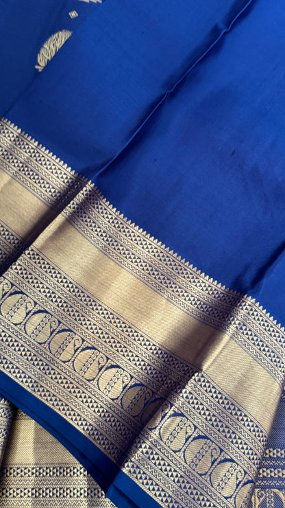Royal Blue Pure Kanchipuram Silk Saree | Silk Mark Certified