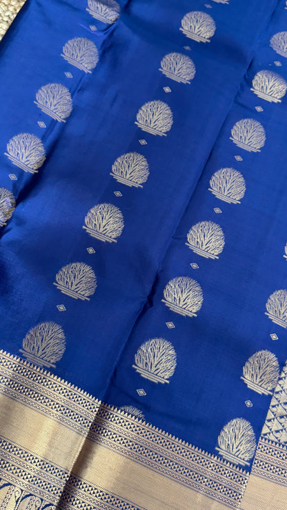 Royal Blue Pure Kanchipuram Silk Saree | Silk Mark Certified