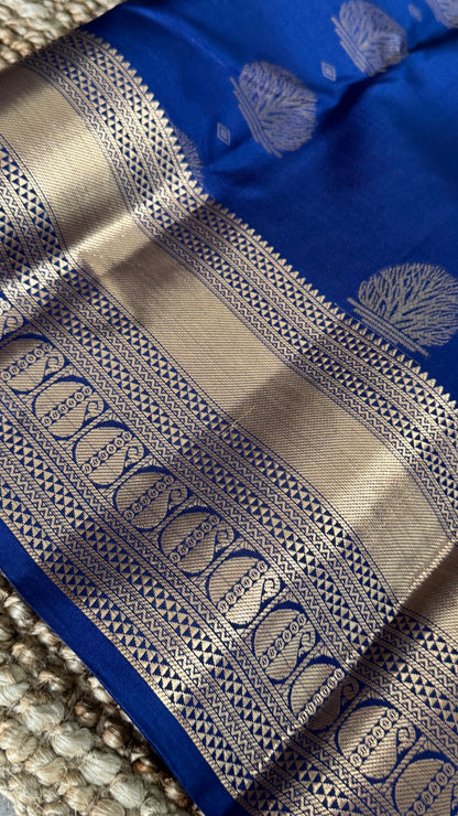 Royal Blue Pure Kanchipuram Silk Saree | Silk Mark Certified