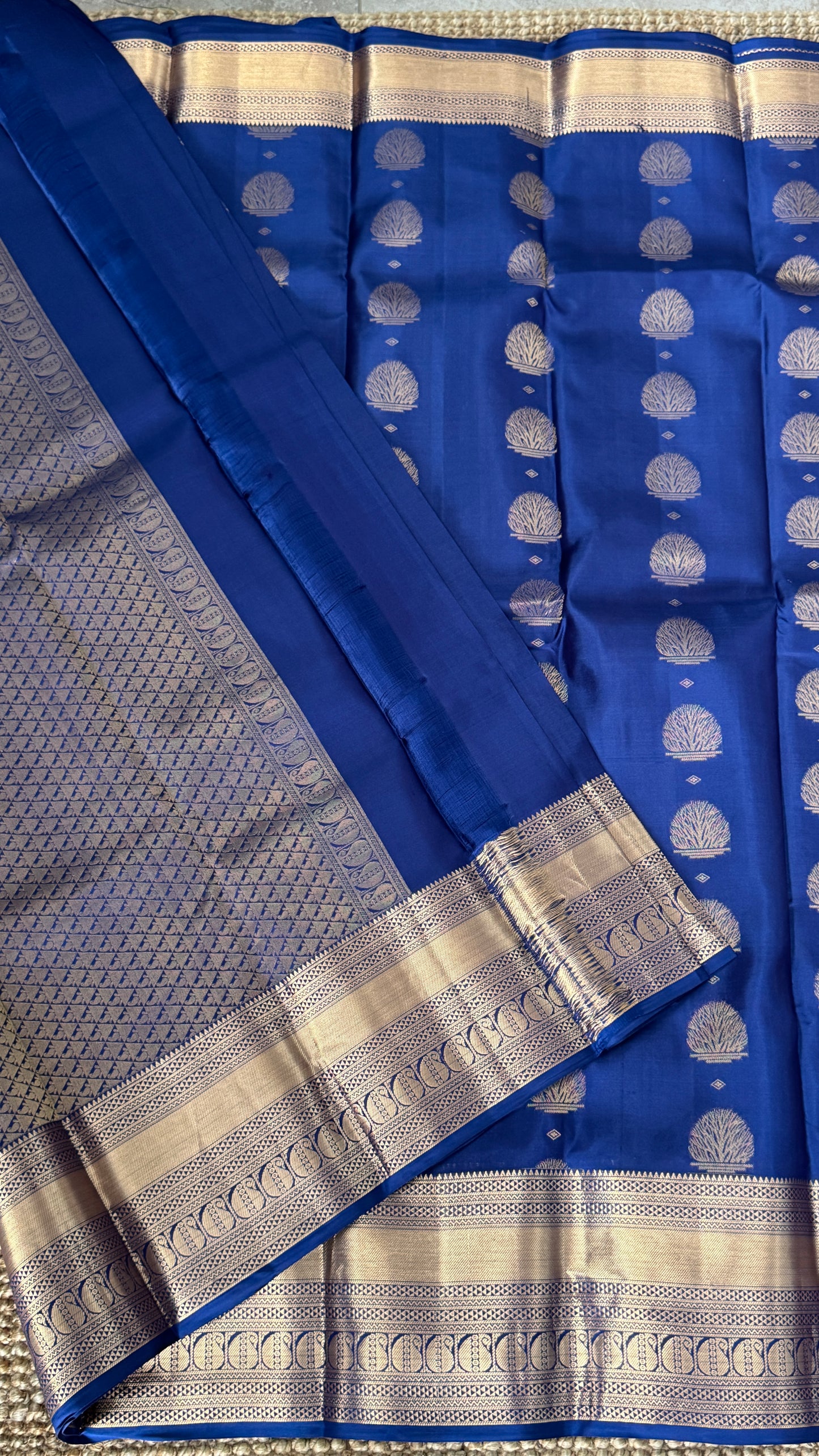 Royal Blue Pure Kanchipuram Silk Saree | Silk Mark Certified