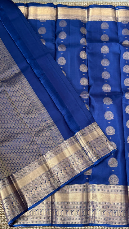 Royal Blue Pure Kanchipuram Silk Saree | Silk Mark Certified