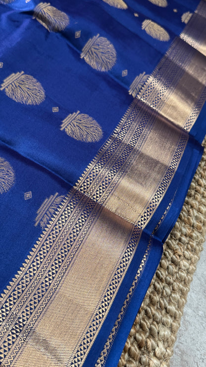 Royal Blue Pure Kanchipuram Silk Saree | Silk Mark Certified