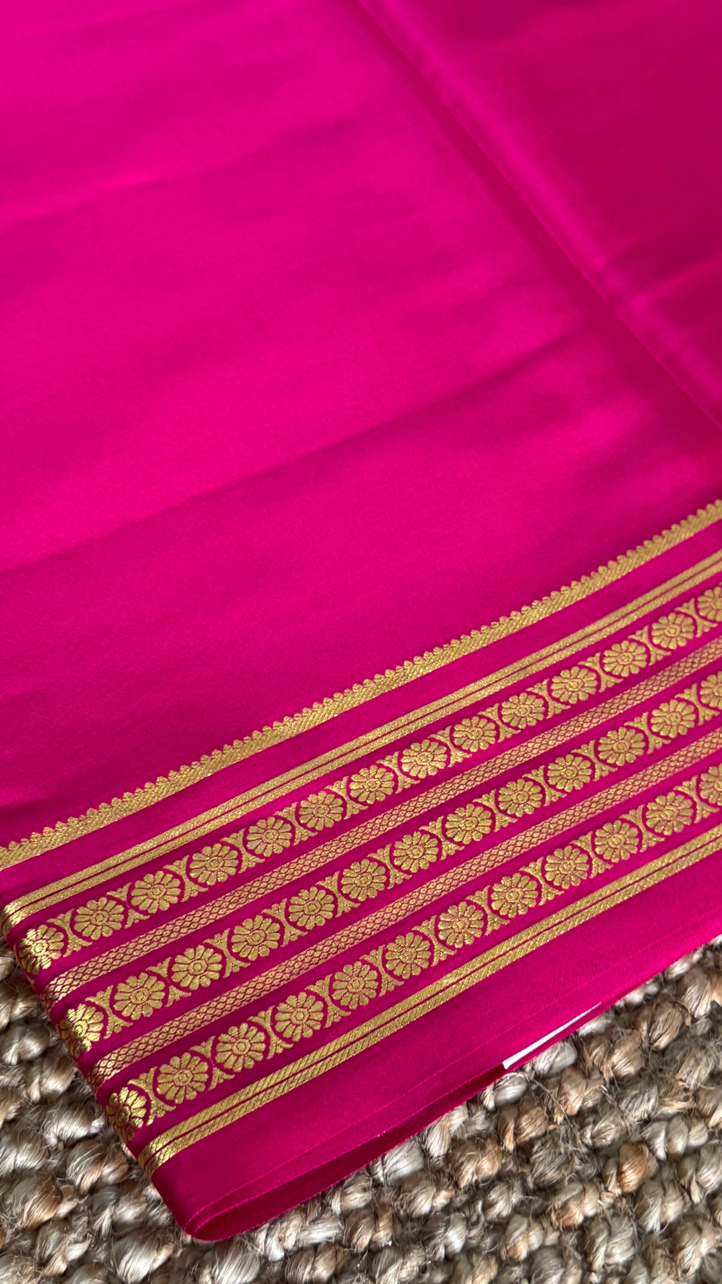 Pure Mysore Crepe Silk Sarees - Pink