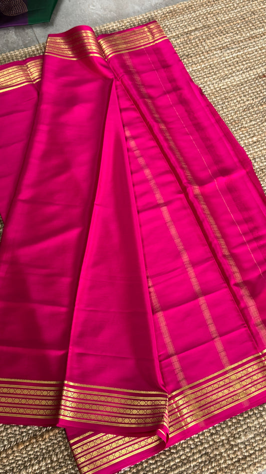 Pure Mysore Crepe Silk Sarees - Pink