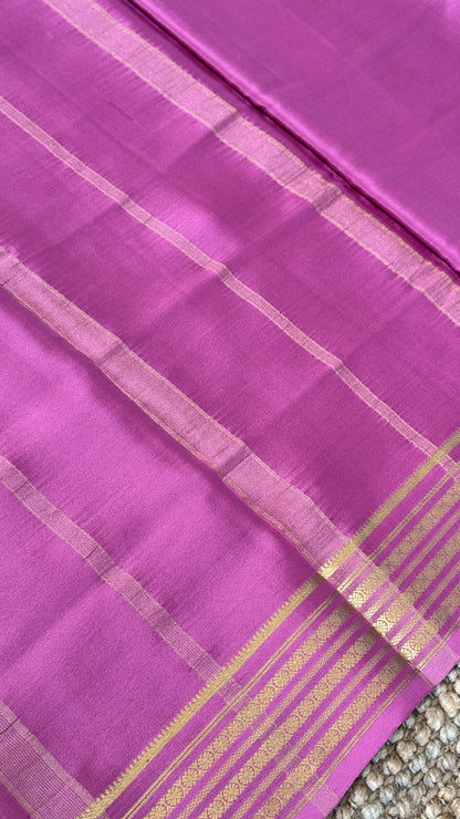Pure Mysore Crepe Silk Sarees - Onion Pink