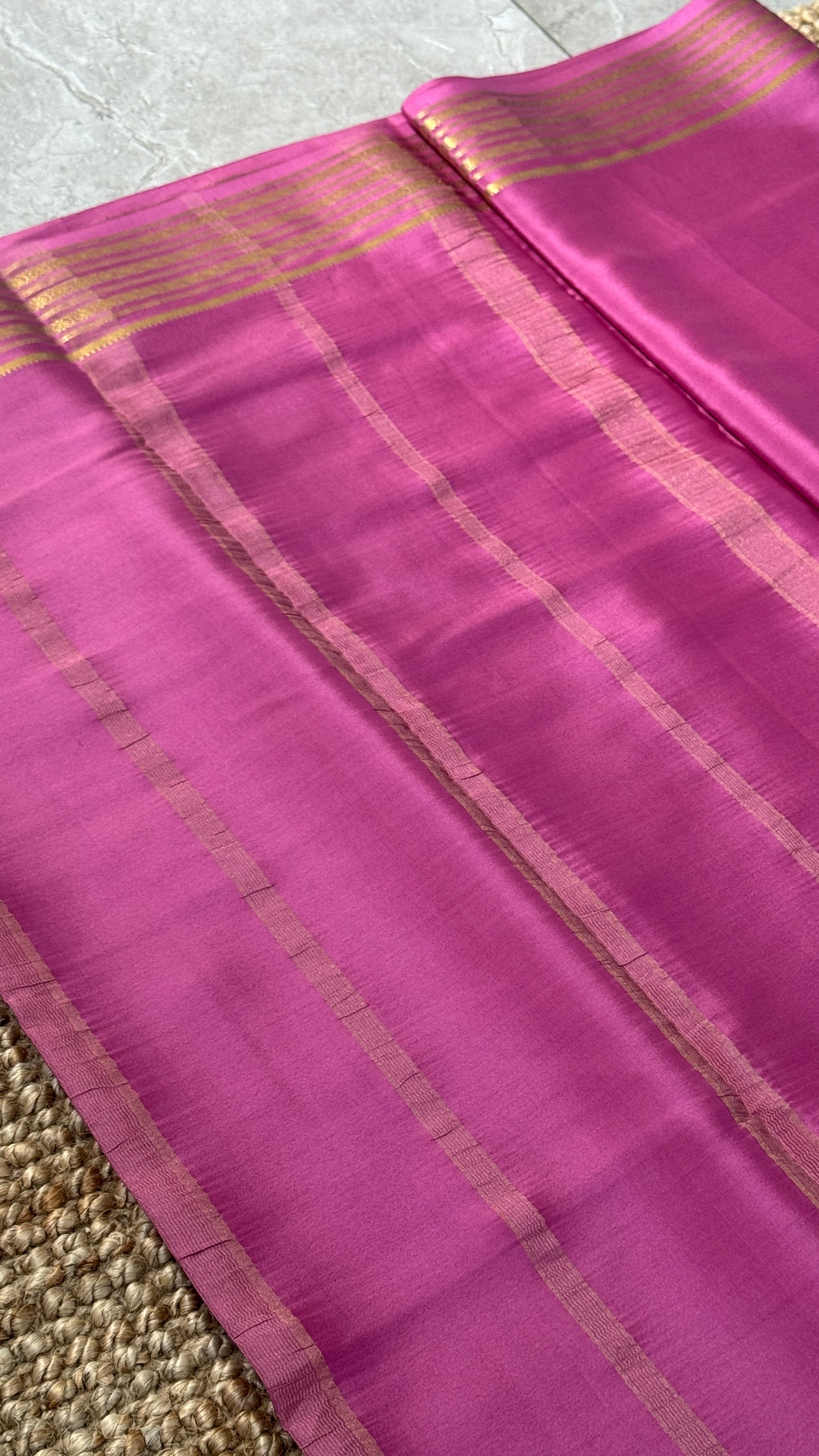 Pure Mysore Crepe Silk Sarees - Onion Pink