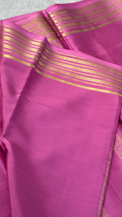 Pure Mysore Crepe Silk Sarees - Onion Pink