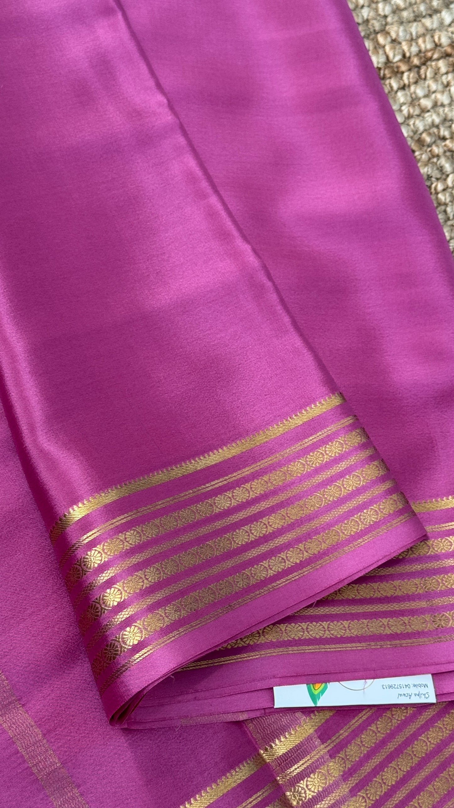 Pure Mysore Crepe Silk Sarees - Onion Pink