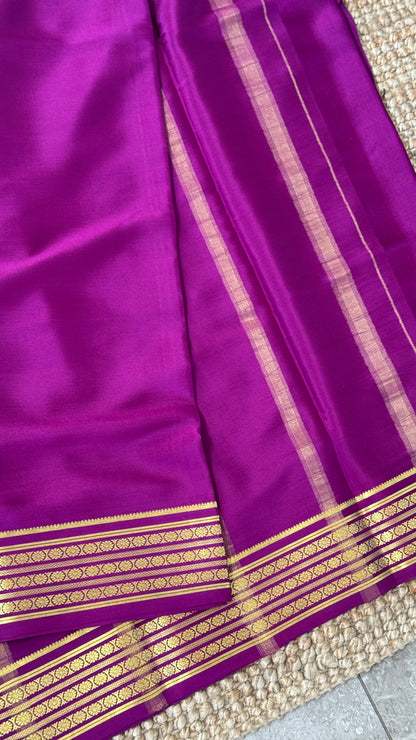 Pure Mysore Crepe Silk Sarees - Purple