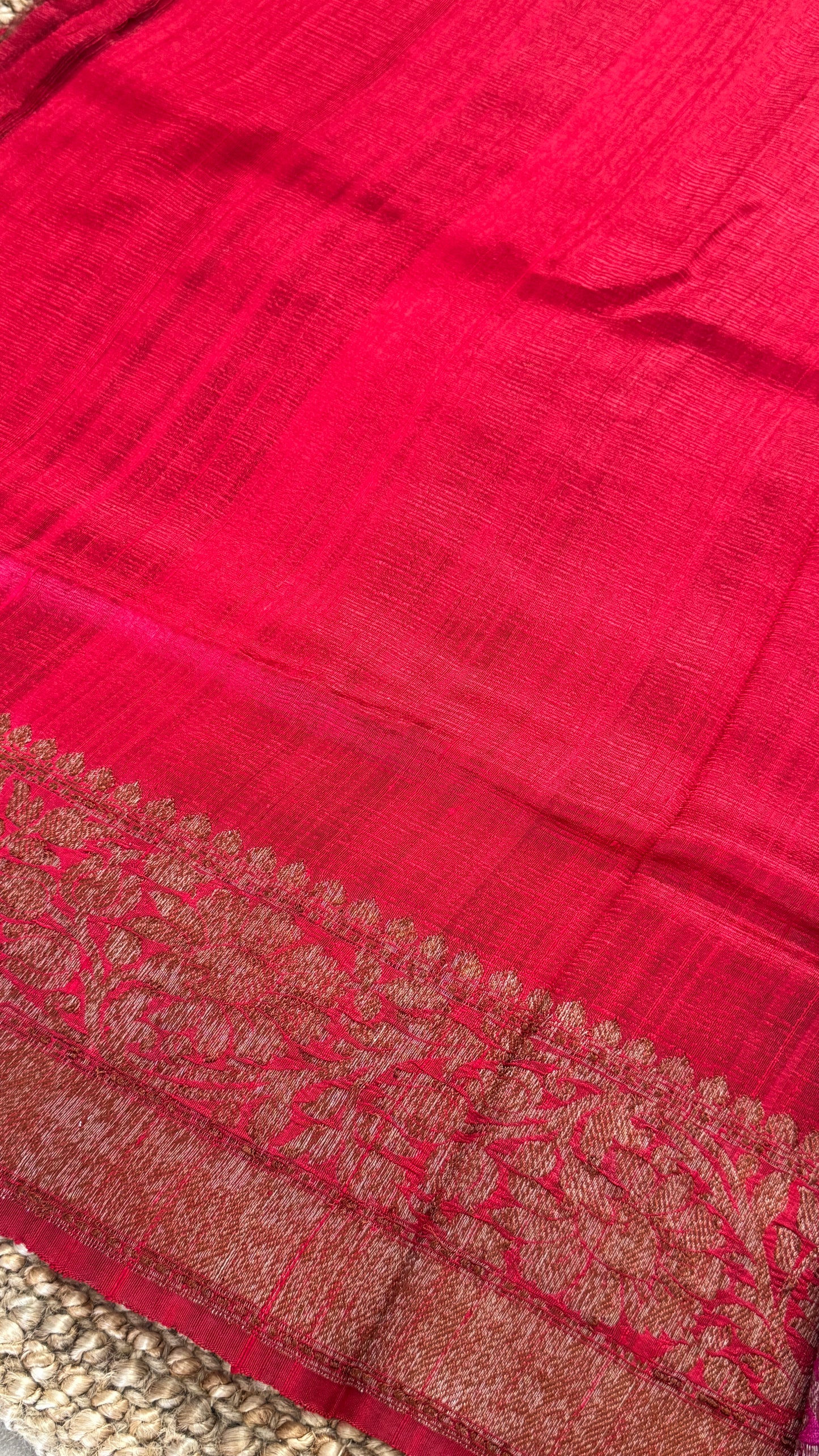 Pure Tussar Banarasi Silk Handloom-Blue|Silk Mark Certified