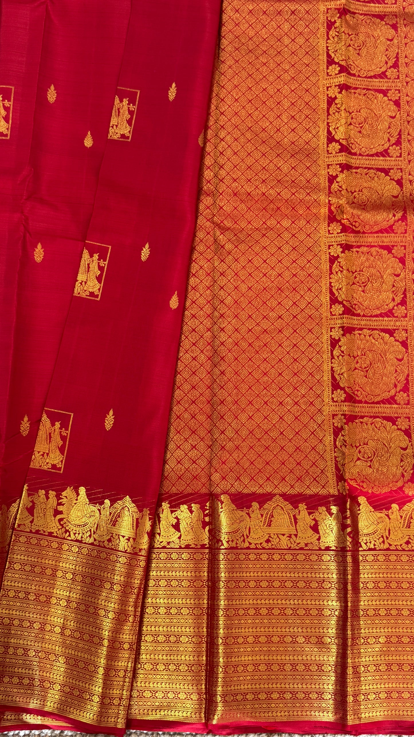 Bridal KANJIVARAM PURE SILK HANDLOOM SAREE in DEEP Red