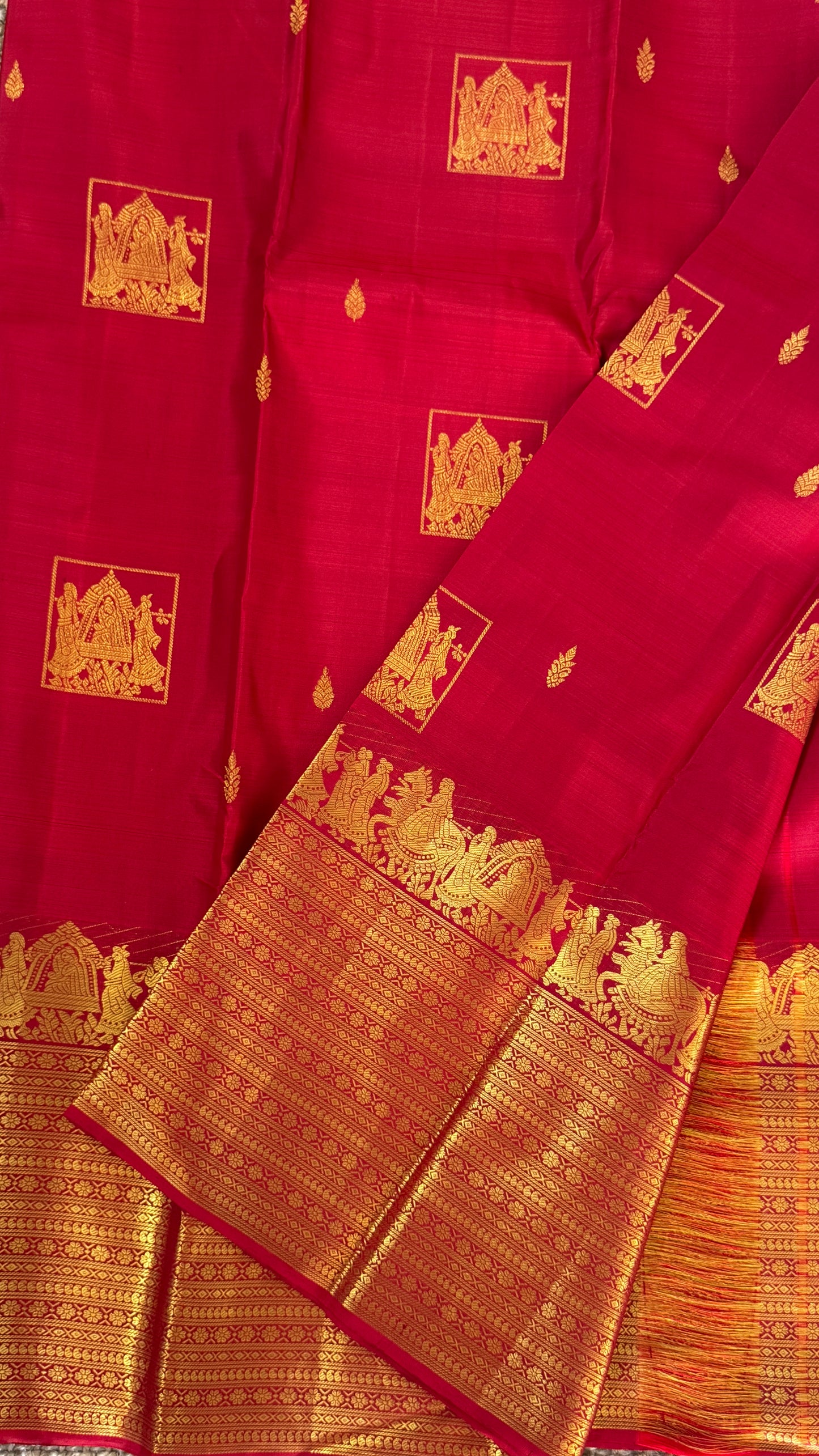 Bridal KANJIVARAM PURE SILK HANDLOOM SAREE in DEEP Red