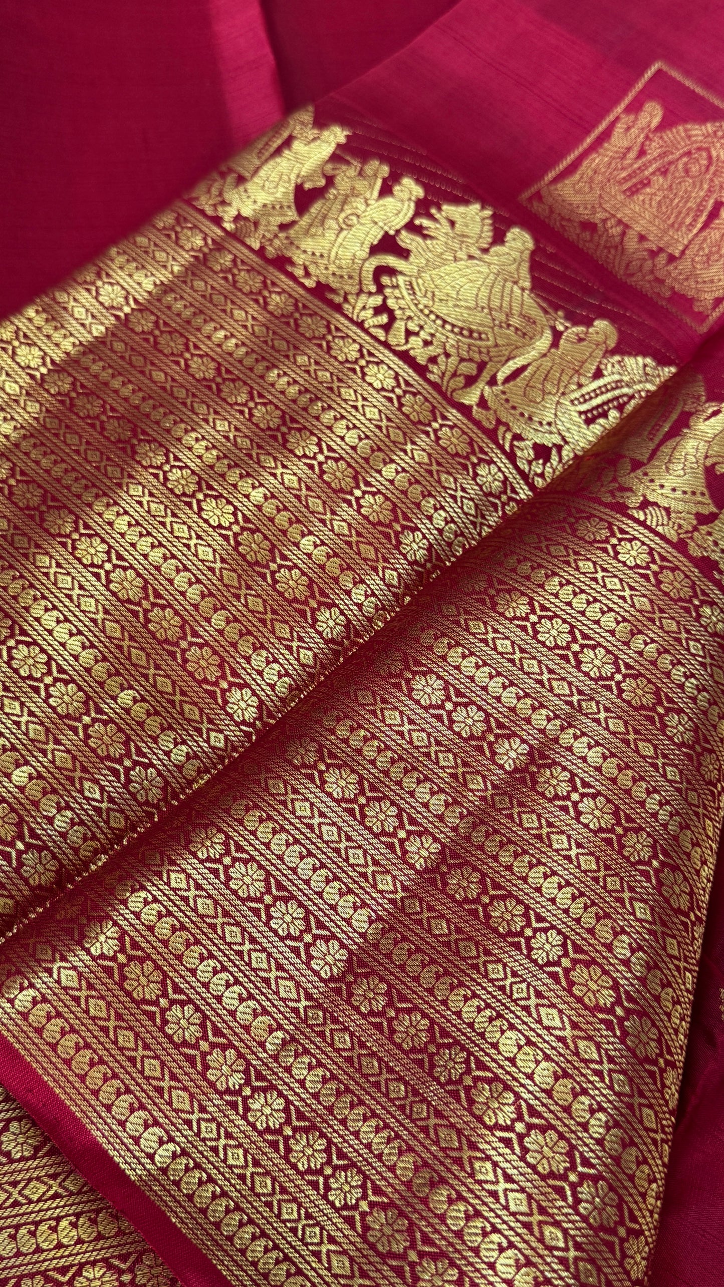 Bridal KANJIVARAM PURE SILK HANDLOOM SAREE in DEEP Red