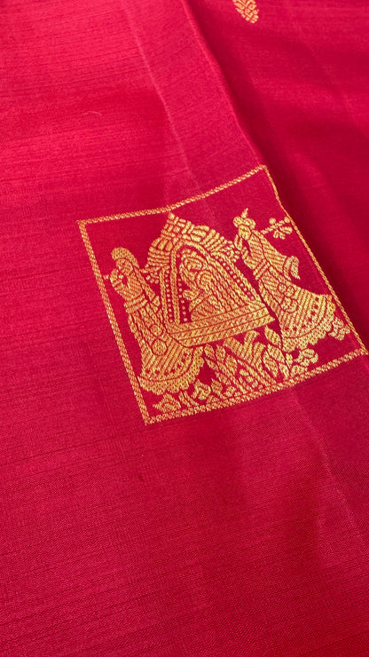 Bridal KANJIVARAM PURE SILK HANDLOOM SAREE in DEEP Red