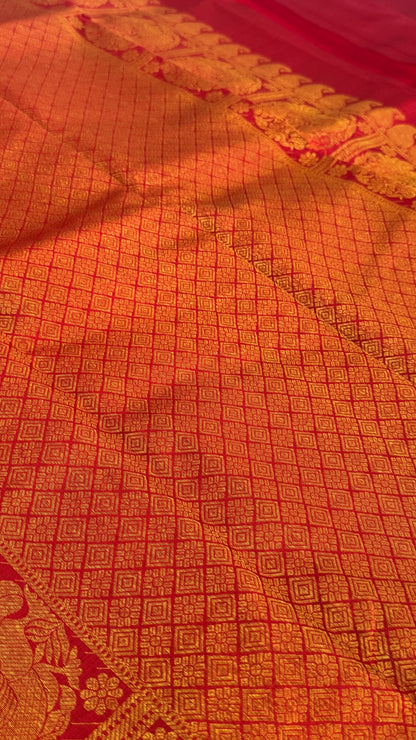 Bridal KANJIVARAM PURE SILK HANDLOOM SAREE in DEEP Red