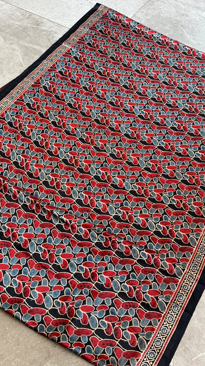 MODAL SILK SAREE WITH DIGITAL AJRAKH PRINTS