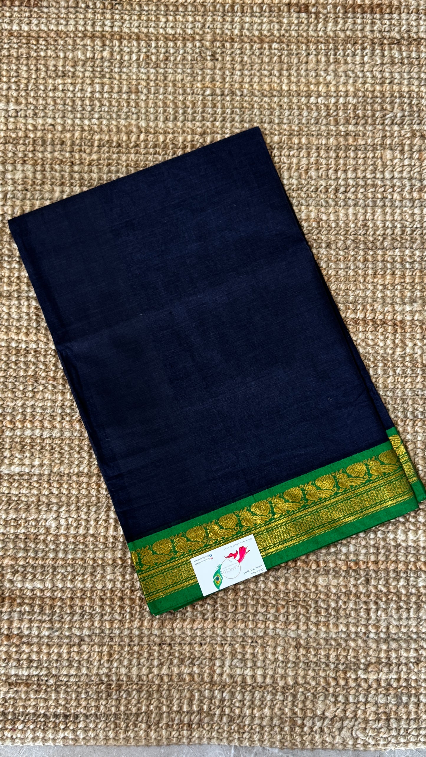 Chettinad Cotton Sarees - Blue with Green border