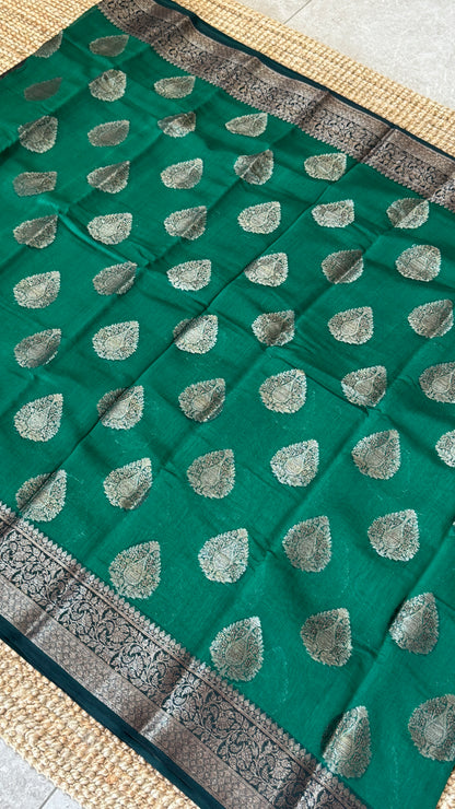 Pure Chanderi Cotton Saree – Antique Borders