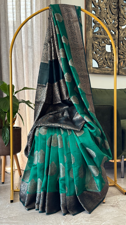 Pure Chanderi Cotton Saree – Antique Borders