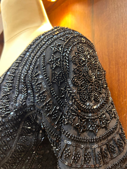 Black Hand-Embellished Designer Blouse