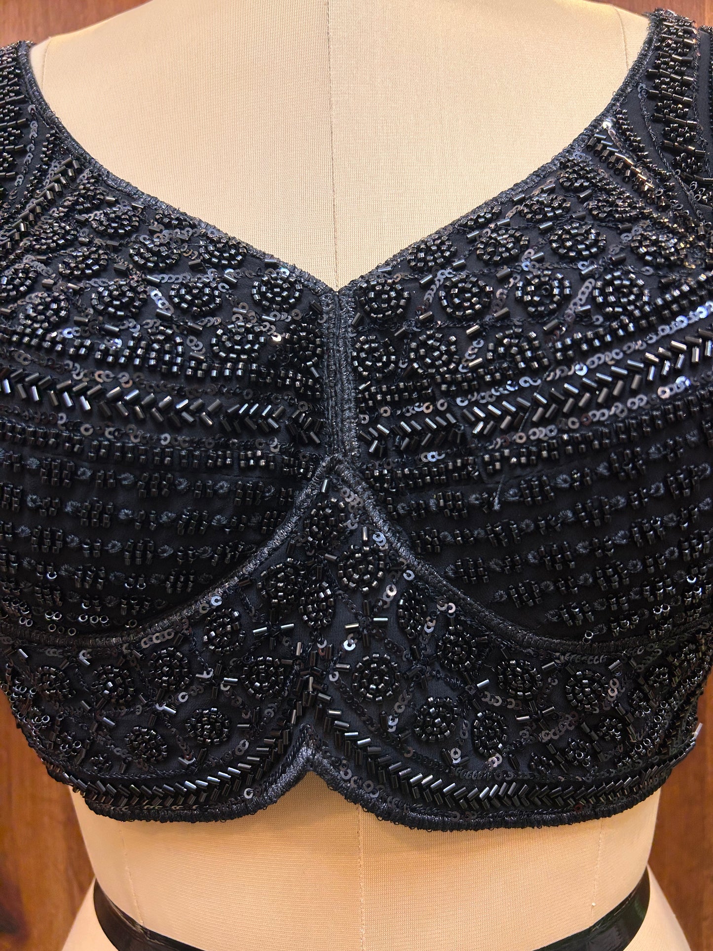 Black Hand-Embellished Designer Blouse