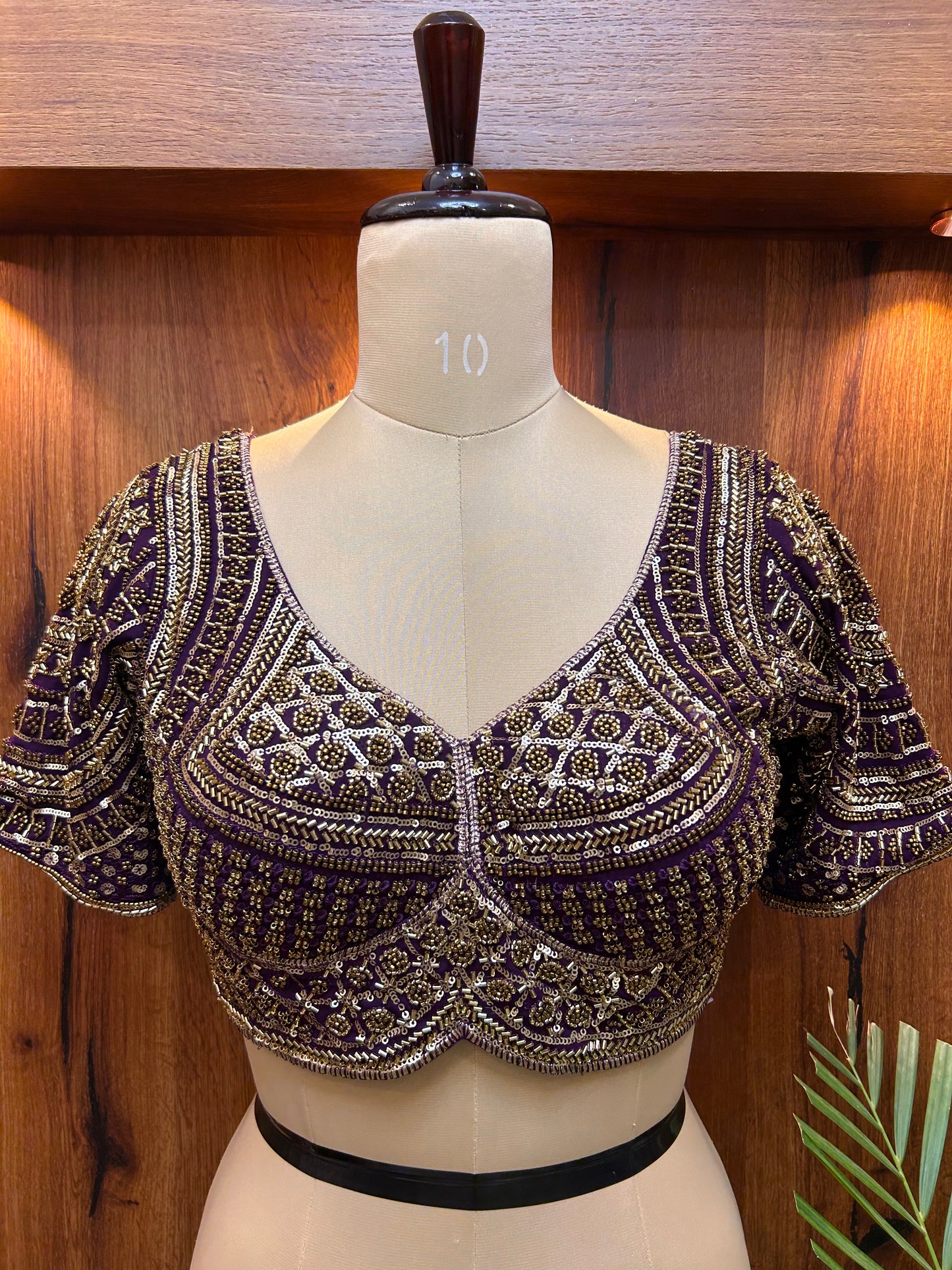 Royal Purple Hand-Embellished Designer Blouse