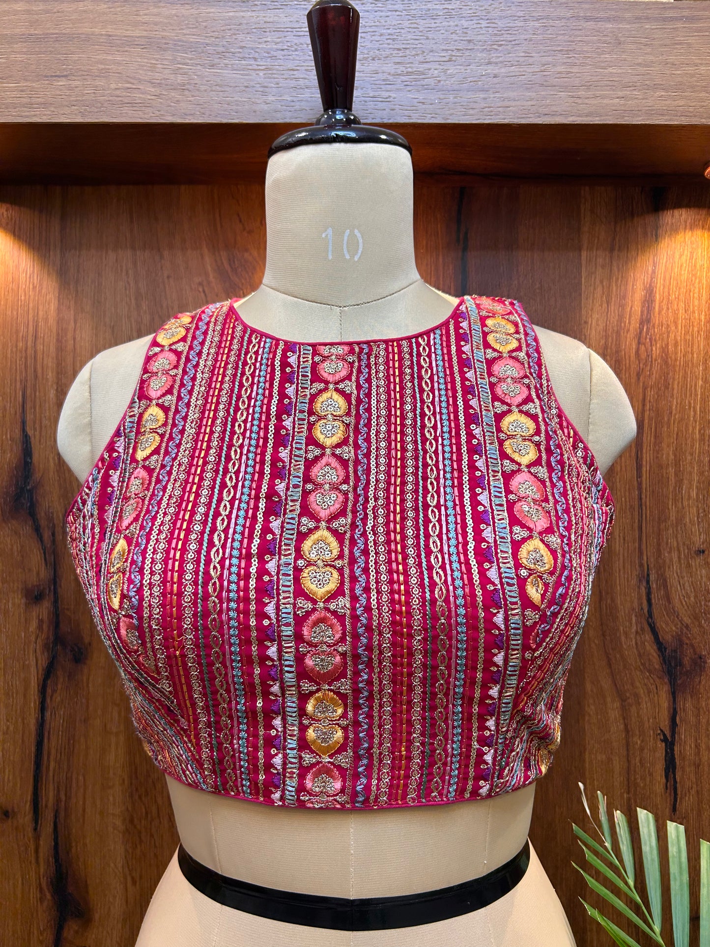 Magenta Pink Embroidered Designer Blouse