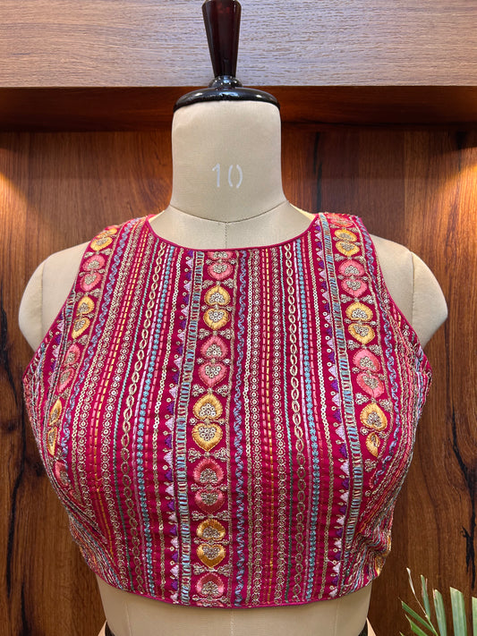Pink Embroidered Designer Blouse