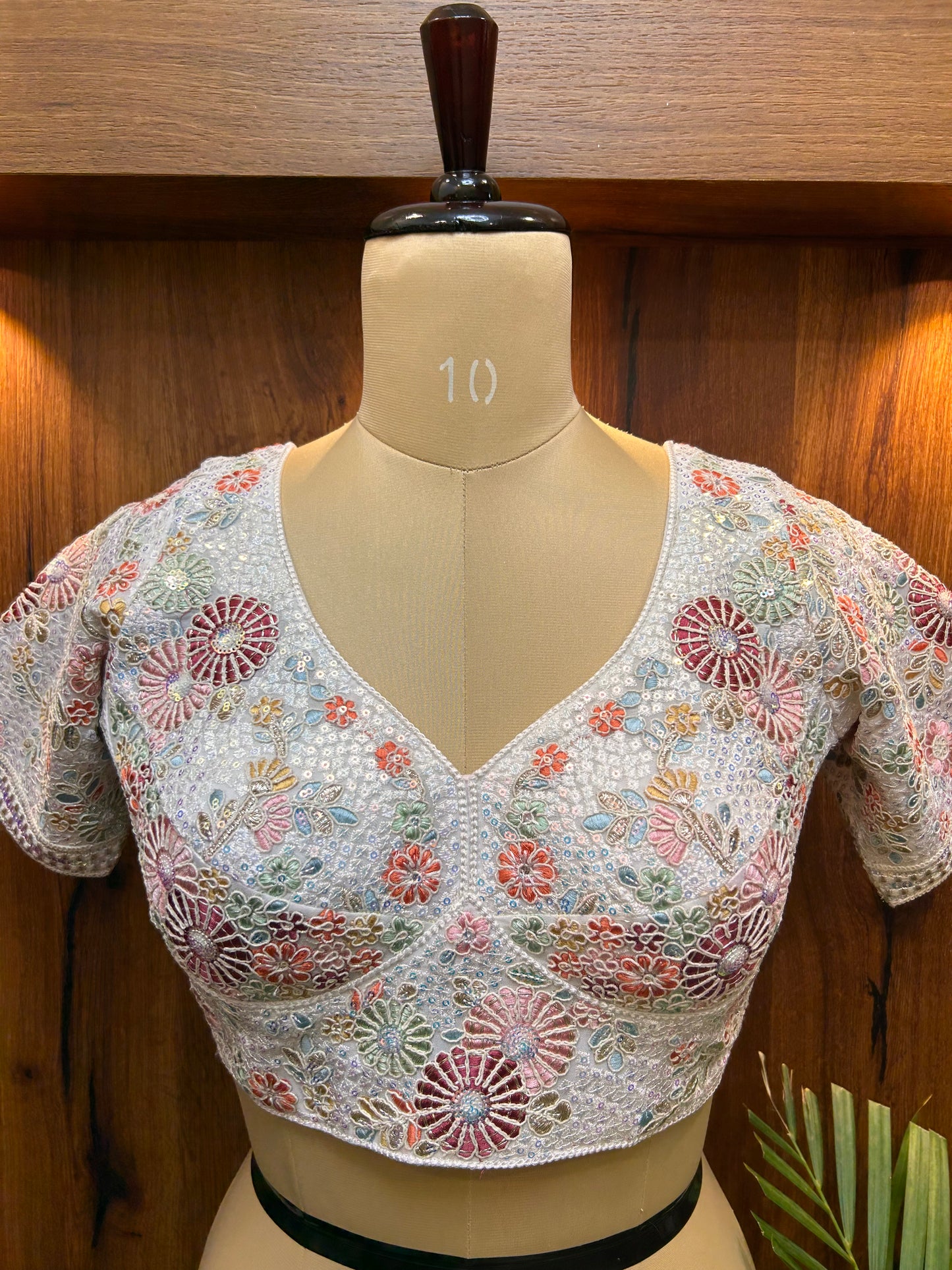 Ivory Pearl Hand-Embroidered Designer Blouse