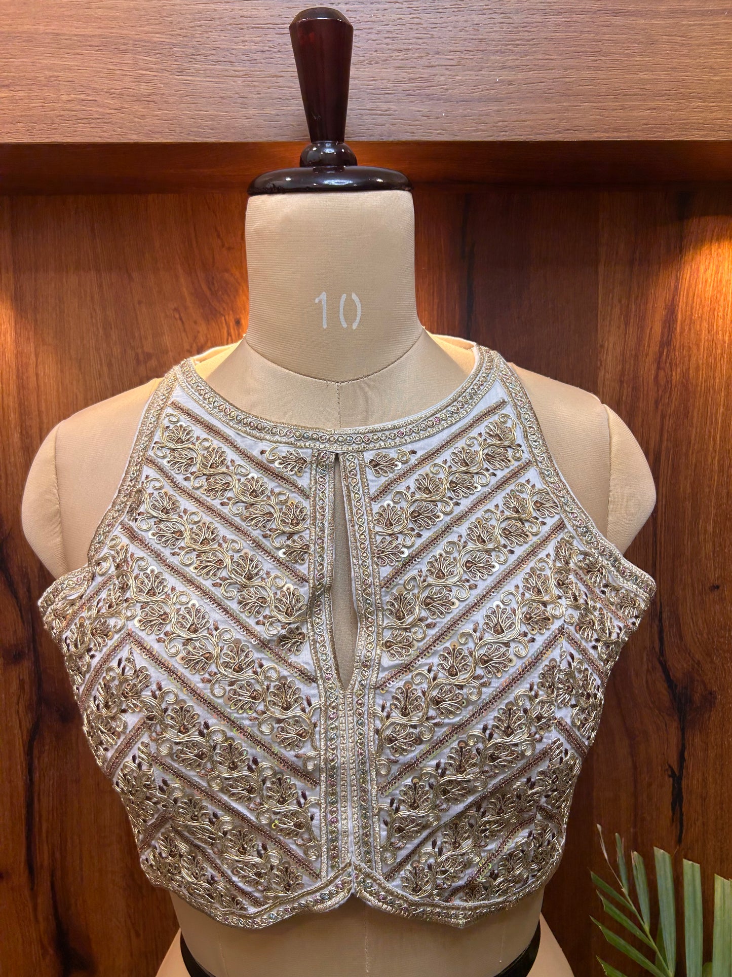 Ivory White Hand-Embroidered Designer Blouse