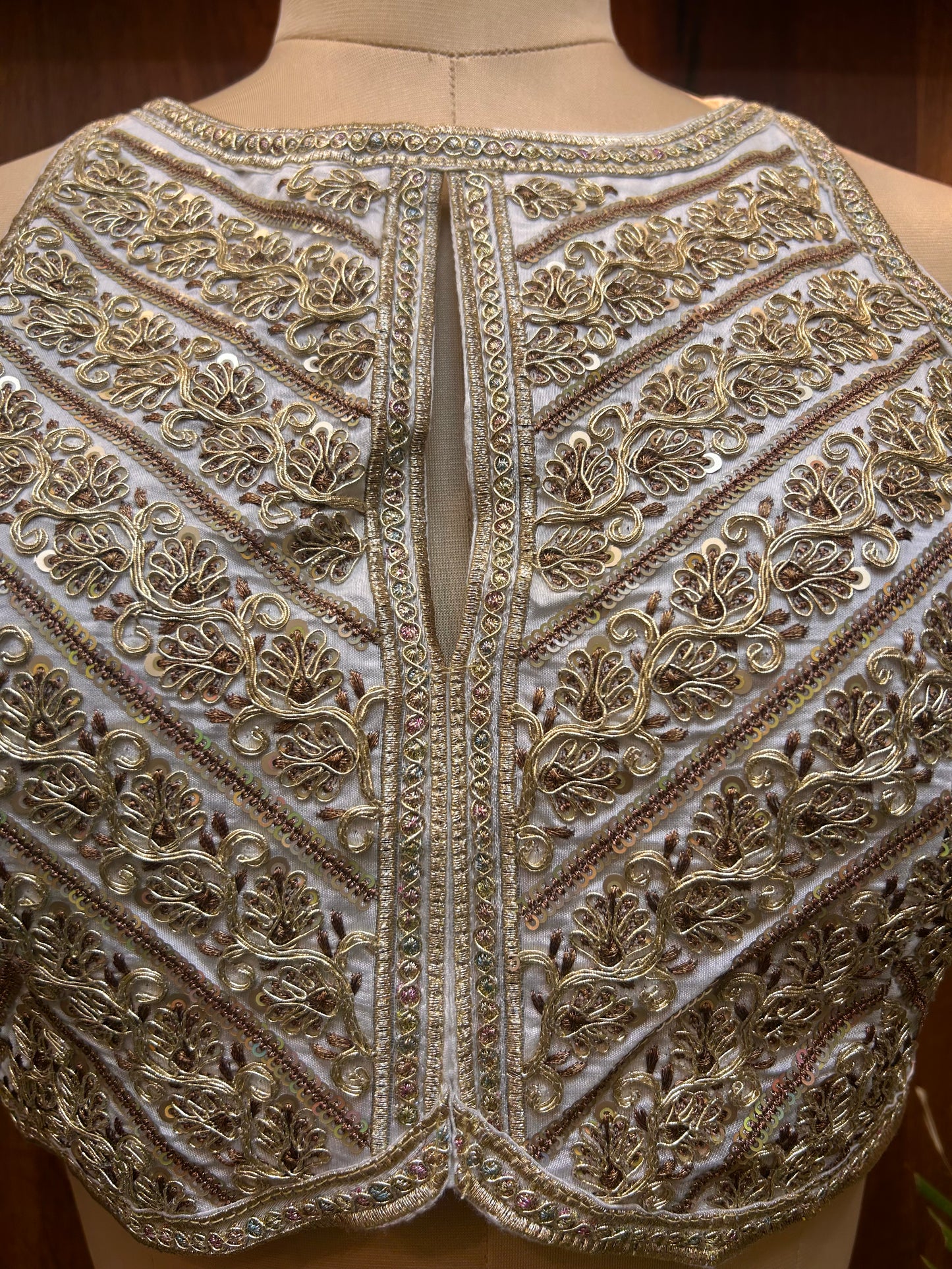 Ivory White Hand-Embroidered Designer Blouse