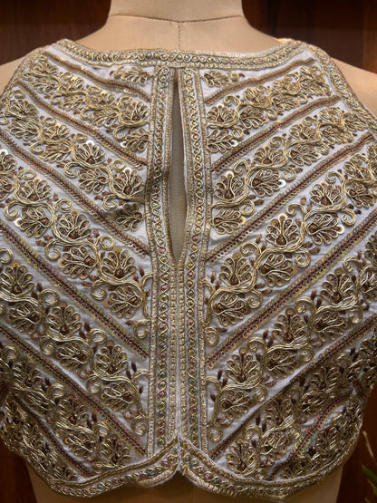Ivory White Hand-Embroidered Designer Blouse